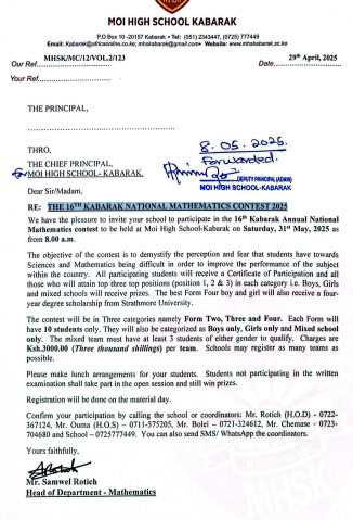 THE 16TH KABARAK NATIONAL MATHEMATICS CONTEST 2025