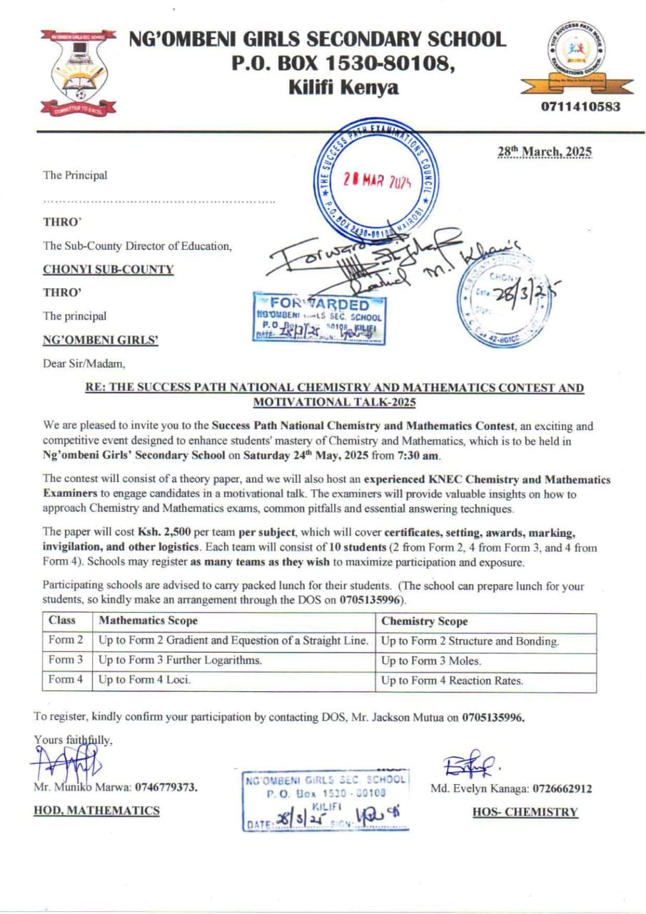 The Successpath National Chemistry and Mathematics Contest