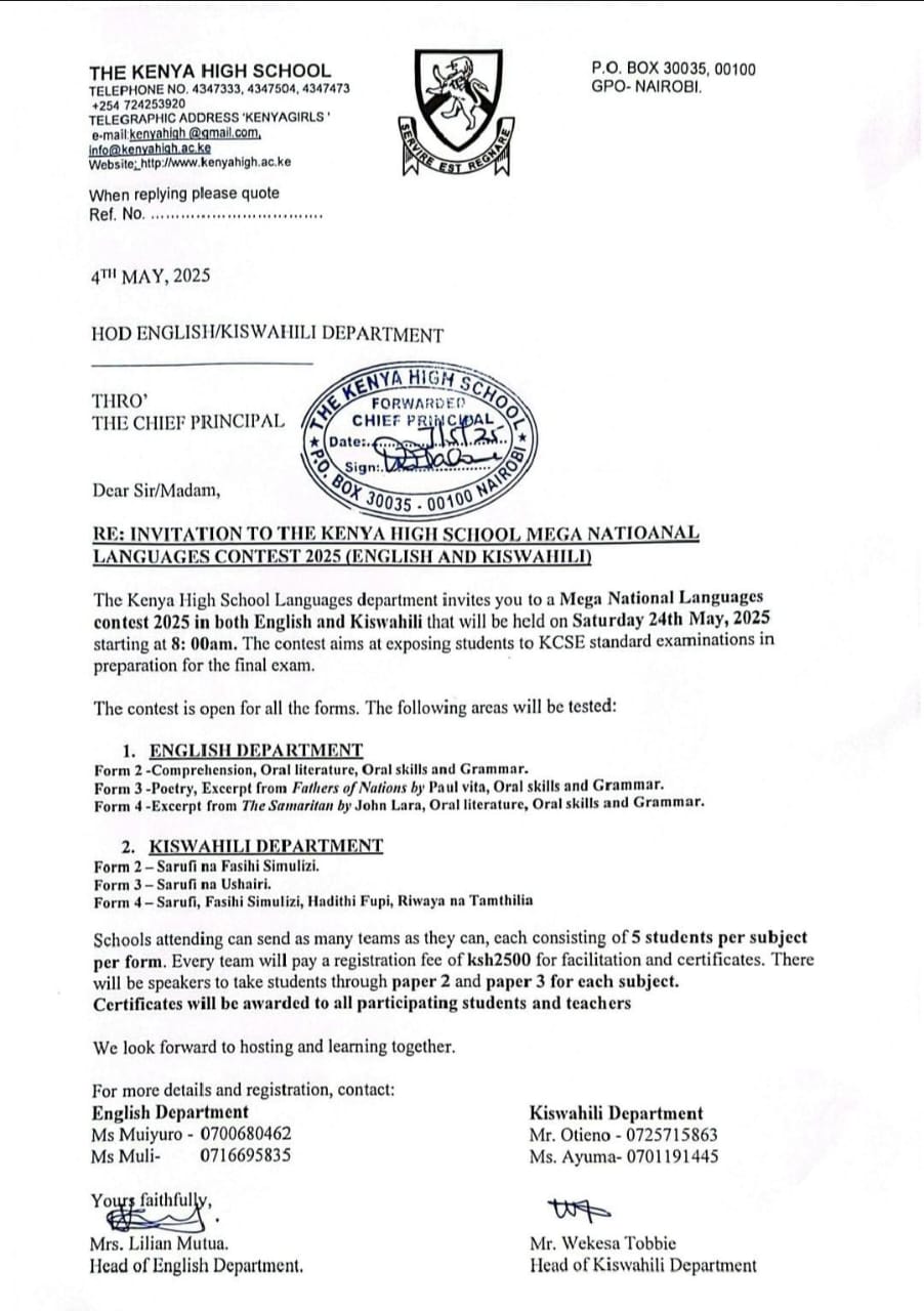 Kenya High Mega National Languages Contest